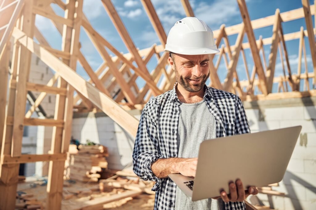 Good-looking man in charge of construction management