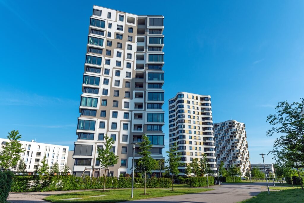 Modern high-rise residential buildings